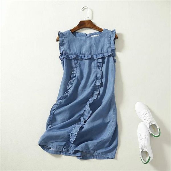 high waist sleeveless mini soft women dresses jeans frilled ruffles casual summer sundress short denim beach cotton, Black;gray
high waist sleeveless mini soft women dresses jeans frilled ruffles casual summer sundress short denim beach cotton, Black;gray