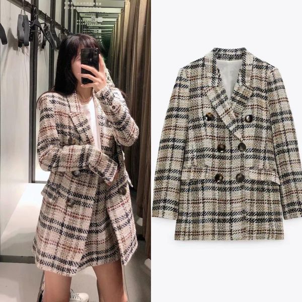 women's jackets 2022 spring female retro texture double-breasted matching coat, Black;brown
women's jackets 2022 spring female retro texture double-breasted matching coat, Black;brown