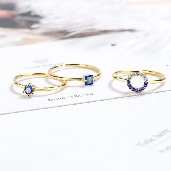 cluster rings 3pcs/set classic golden round square geometry blue zirconia finger resizable wedding jewelry party gift for women, Golden;silver
cluster rings 3pcs/set classic golden round square geometry blue zirconia finger resizable wedding jewelry party gift for women, Golden;silver