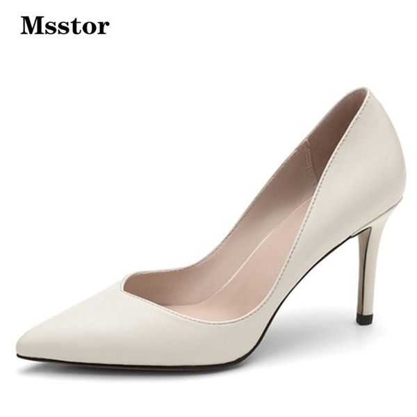 dress shoes pointed toe office women shallow slip-on concise fashion genuine leather high heel autumn spring ladies pumps, Black
dress shoes pointed toe office women shallow slip-on concise fashion genuine leather high heel autumn spring ladies pumps, Black