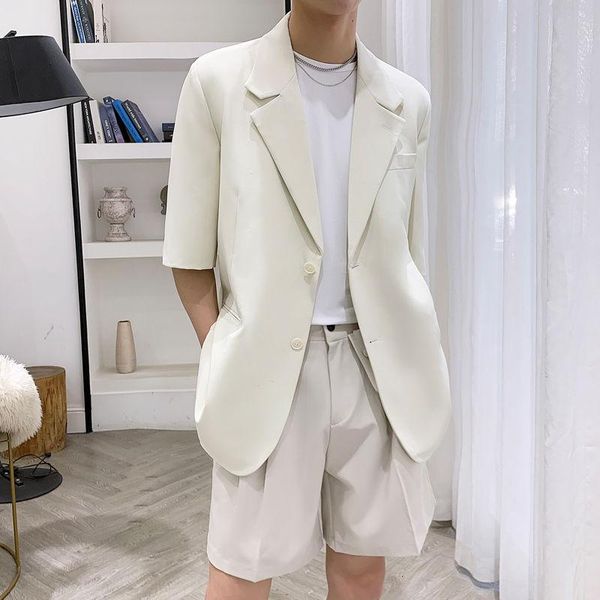 summer youth men's loose korean pure color simple three-quarter sleeve suit fashion casual single-breasted suits & blazers, White;black
summer youth men's loose korean pure color simple three-quarter sleeve suit fashion casual single-breasted suits & blazers, White;black