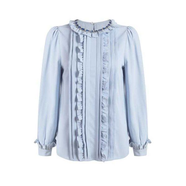 women's blouses & shirts design brand luxury long sleeve blouse chiffion ruffles fashion elegant beading shirt women office ladies clot, White
women's blouses & shirts design brand luxury long sleeve blouse chiffion ruffles fashion elegant beading shirt women office ladies clot, White