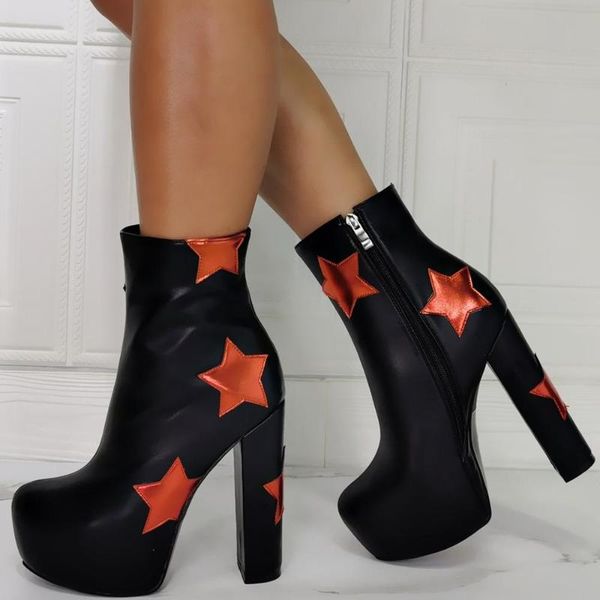 boots cute stars print round toe waterproof super high platform chunky heel ankle for women customized big size 47, Black
boots cute stars print round toe waterproof super high platform chunky heel ankle for women customized big size 47, Black