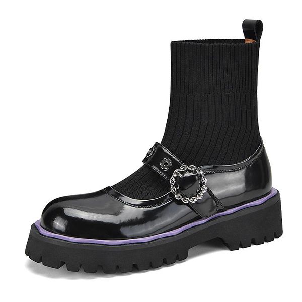 boots genuine leather knitting shoes woman classic women ankle round toe thick heels platform autumn winter casual, Black
boots genuine leather knitting shoes woman classic women ankle round toe thick heels platform autumn winter casual, Black