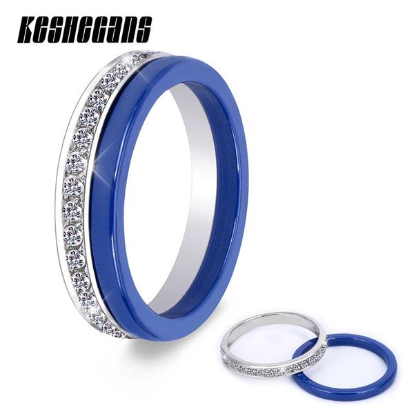 wedding rings elegant 2pcs/set ring set blue ceramic&stainless steel bling cubic zirconia rhinestone for women fashion jewelry beautiful gif, Slivery;golden 
wedding rings elegant 2pcs/set ring set blue ceramic&stainless steel bling cubic zirconia rhinestone for women fashion jewelry beautiful gif, Slivery;golden