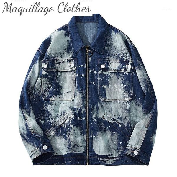 fashion men's splashing ink painted jeans jackets multi pockets short casual denim for male washed, Black;brown
fashion men's splashing ink painted jeans jackets multi pockets short casual denim for male washed, Black;brown