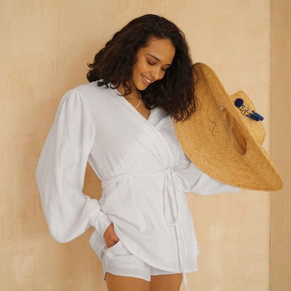 women's sleepwear hiloc puff sleeve robe set woman 2 pieces cotton bathrobe female nightwear lace up home clothes for women robes pijam, Black;red
women's sleepwear hiloc puff sleeve robe set woman 2 pieces cotton bathrobe female nightwear lace up home clothes for women robes pijam, Black;red
