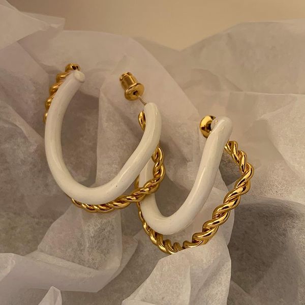 hoop & huggie aomu hyperbole personality gold metal chain double layer geometric twisted white c-shaped big earrings for women, Golden;silver
hoop & huggie aomu hyperbole personality gold metal chain double layer geometric twisted white c-shaped big earrings for women, Golden;silver