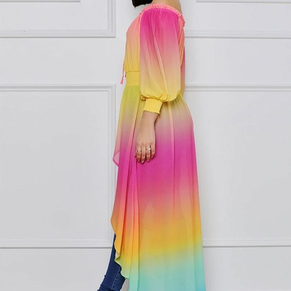 2021 spring women slash neck chiffon with gradient color printing high elastic waist lace-up split ankle-length es, White;black
2021 spring women slash neck chiffon with gradient color printing high elastic waist lace-up split ankle-length es, White;black