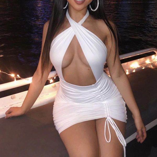 casual dresses 2021 women drawstring halter neck party ruched bandage ladies club night birthday outfit skinny mini summer dress, Black;gray
casual dresses 2021 women drawstring halter neck party ruched bandage ladies club night birthday outfit skinny mini summer dress, Black;gray