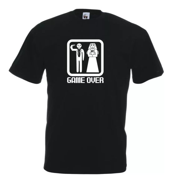 grid game over g31 phrases fun bachelor party wedding cotton t-shirt, White;black 
grid game over g31 phrases fun bachelor party wedding cotton t-shirt, White;black