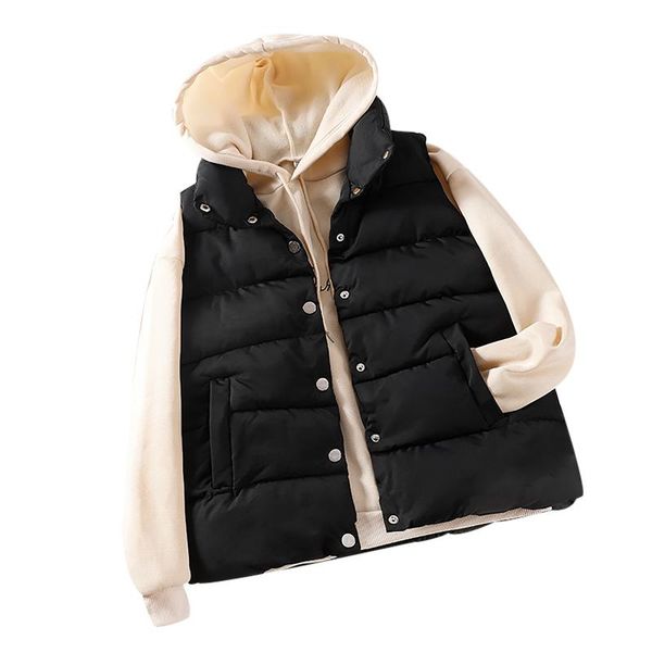 women's vests winter fashion women gilet single breasted pocket vest sleeveless down jacket chaleco plumas mujer, Black;white
women's vests winter fashion women gilet single breasted pocket vest sleeveless down jacket chaleco plumas mujer, Black;white
