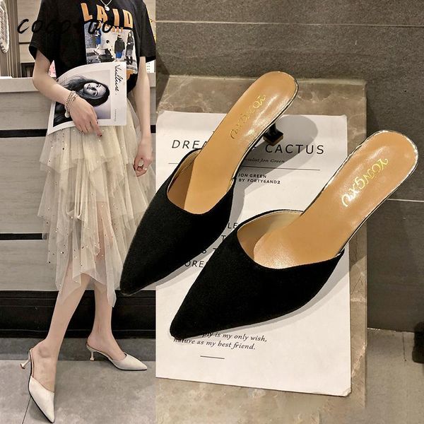 slippers women's spring and summer wear 2021 style pointed toe stiletto heel muller baotou cool fashion, Black
slippers women's spring and summer wear 2021 style pointed toe stiletto heel muller baotou cool fashion, Black