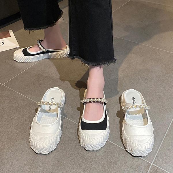 slippers 2021 ins thicken soled beads band mules female summer platform shoes woman cover toe slides muffins pearl canvas women, Black
slippers 2021 ins thicken soled beads band mules female summer platform shoes woman cover toe slides muffins pearl canvas women, Black
