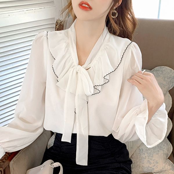 blusas mujer blouse women ruffles v-neck chiffon blouse shirt women long sleeve white blouse women blouses shirts d475 210426
blusas mujer blouse women ruffles v-neck chiffon blouse shirt women long sleeve white blouse women blouses shirts d475 210426