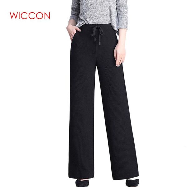 women's pants & capris 2021 women summer strip knit wide leg large size female solid drawstring straight trousers, Black;white
women's pants & capris 2021 women summer strip knit wide leg large size female solid drawstring straight trousers, Black;white