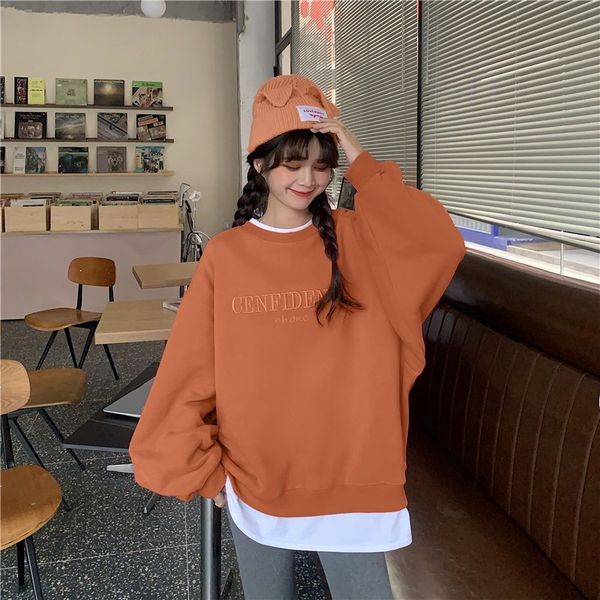 women hoodie french vintage full sleeve sweatshirt streetwear 2021 new trendy loose fake two pullover 90s embroidered round neck, Black
women hoodie french vintage full sleeve sweatshirt streetwear 2021 new trendy loose fake two pullover 90s embroidered round neck, Black