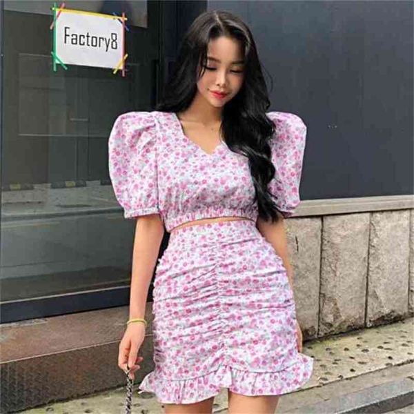 summer fashion sweet pink floral print puff sleeve crop high waist pack hip fishtail skirt women's two piece set 210519, White
summer fashion sweet pink floral print puff sleeve crop high waist pack hip fishtail skirt women's two piece set 210519, White