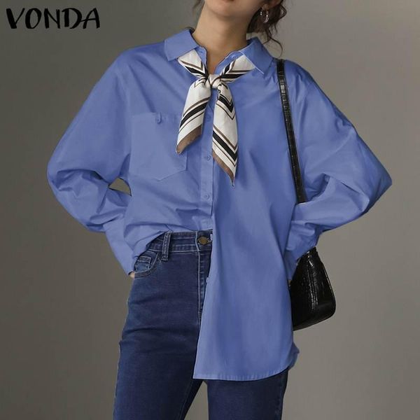 women's blouses & shirts 2021 vonda solid white office fashion long sleeve work casual loose blusas femininas s-5xl
women's blouses & shirts 2021 vonda solid white office fashion long sleeve work casual loose blusas femininas s-5xl