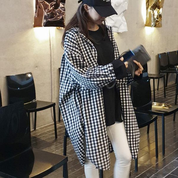 women's trench coats lanmrem 2021 korea styles summer fashion women clothing hooded plaided batwing sleeves cardigan female shirt jacke, Tan;black
women's trench coats lanmrem 2021 korea styles summer fashion women clothing hooded plaided batwing sleeves cardigan female shirt jacke, Tan;black