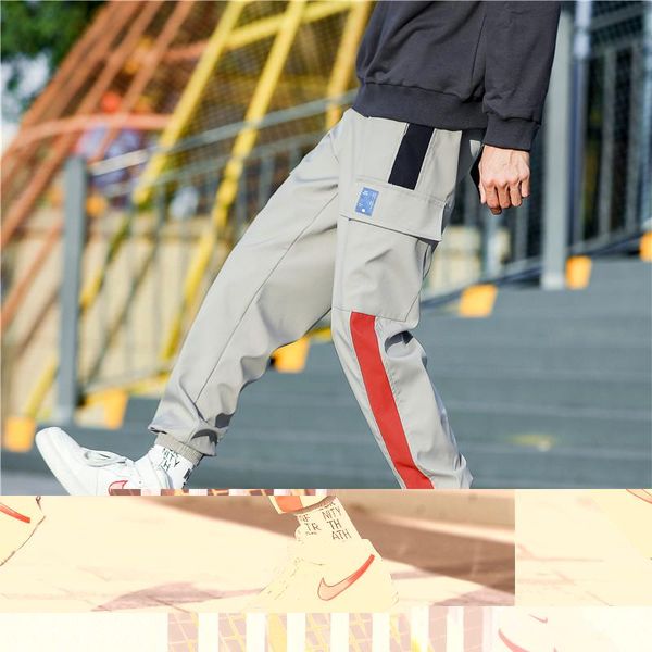 men's pants autumn overalls tide brand sports men loose beam casual fashion feet streetwear pant side stripe track jogger, Black
men's pants autumn overalls tide brand sports men loose beam casual fashion feet streetwear pant side stripe track jogger, Black