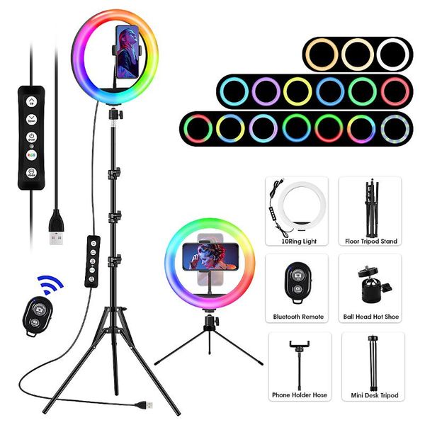 inch rgb ring light tripod led selfie with stand 15 colors video for youtube tik tok flash heads
inch rgb ring light tripod led selfie with stand 15 colors video for youtube tik tok flash heads