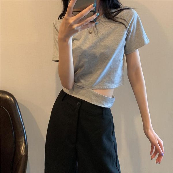 women's t-shirt camisetas mujer korean style summer sweet lady o-neck tees black gray clothing hollow out crop small fresh t-shirts, White
women's t-shirt camisetas mujer korean style summer sweet lady o-neck tees black gray clothing hollow out crop small fresh t-shirts, White
