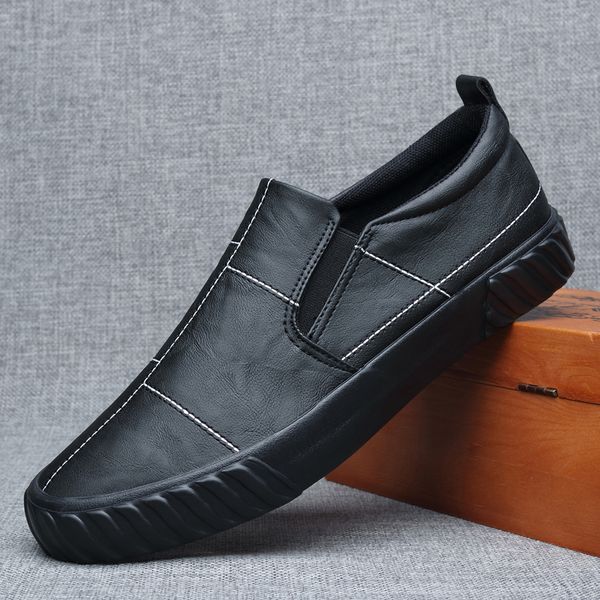 new spring autumn fashion street men leather casual shoes slip-on trend leisure flat shoes loafers, Black
new spring autumn fashion street men leather casual shoes slip-on trend leisure flat shoes loafers, Black