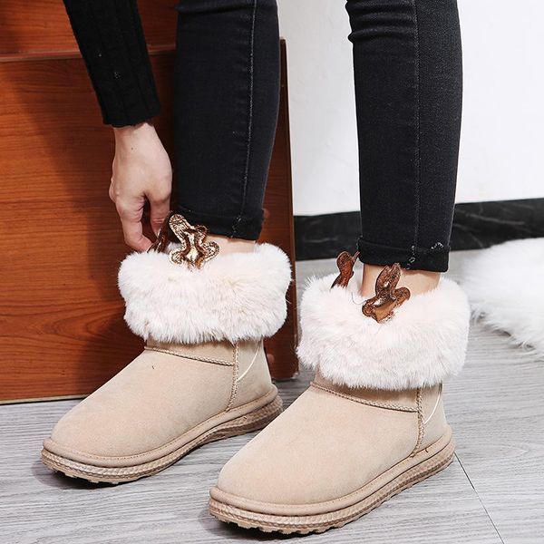 boots lady 2021 mid-calf non-slip casual snow winter thick plus velvet warm comfortable shoe solid slip on short boot, Black
boots lady 2021 mid-calf non-slip casual snow winter thick plus velvet warm comfortable shoe solid slip on short boot, Black