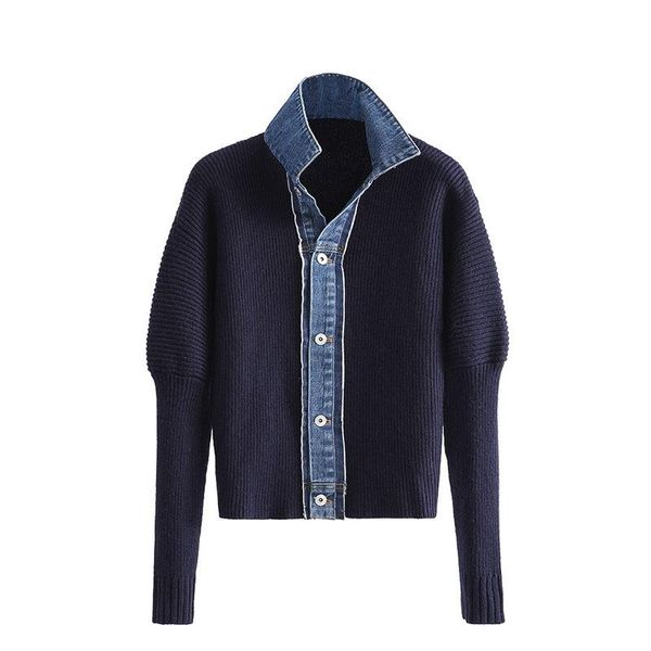 women's knits & tees nowsaa 2021 autumn women loose single breasted versatile long sleeve patchwork denim knitted cardigan sweater spri, White
women's knits & tees nowsaa 2021 autumn women loose single breasted versatile long sleeve patchwork denim knitted cardigan sweater spri, White
