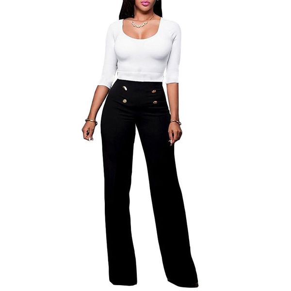 women's pants & capris plus size high waist elastic splice button wide leg woman trousers black xxl, Black;white
women's pants & capris plus size high waist elastic splice button wide leg woman trousers black xxl, Black;white
