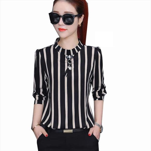 spring design fashion women blouses long sleeve casual black striped stand elegant office lady chiffon blouse df2390, White
spring design fashion women blouses long sleeve casual black striped stand elegant office lady chiffon blouse df2390, White