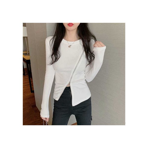 women's sweaters fashionable fine dign sense inclined zipper long sleeve t-shirt women's fall 2021 slim irregular bottoming shirt, White;black
women's sweaters fashionable fine dign sense inclined zipper long sleeve t-shirt women's fall 2021 slim irregular bottoming shirt, White;black