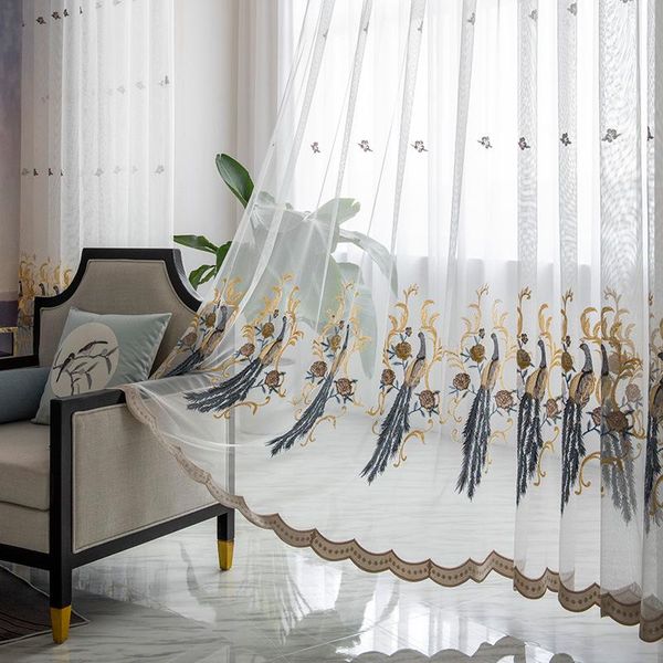 luxury embroidered peacocks curtain window screen tulle for living room european kitchen decoration sheer panel jk240d & drapes
luxury embroidered peacocks curtain window screen tulle for living room european kitchen decoration sheer panel jk240d & drapes