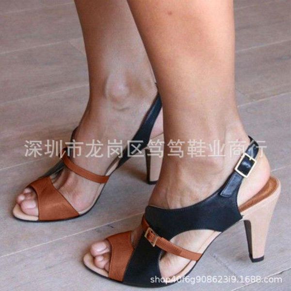 summer thin heels and high fashion large sals, Black
summer thin heels and high fashion large sals, Black