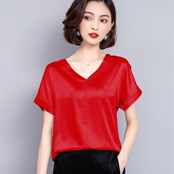 women's blouses & shirts korean silk women woman v-neck satin shirt plus size solid blouse blusas mujer de moda 2021, White
women's blouses & shirts korean silk women woman v-neck satin shirt plus size solid blouse blusas mujer de moda 2021, White