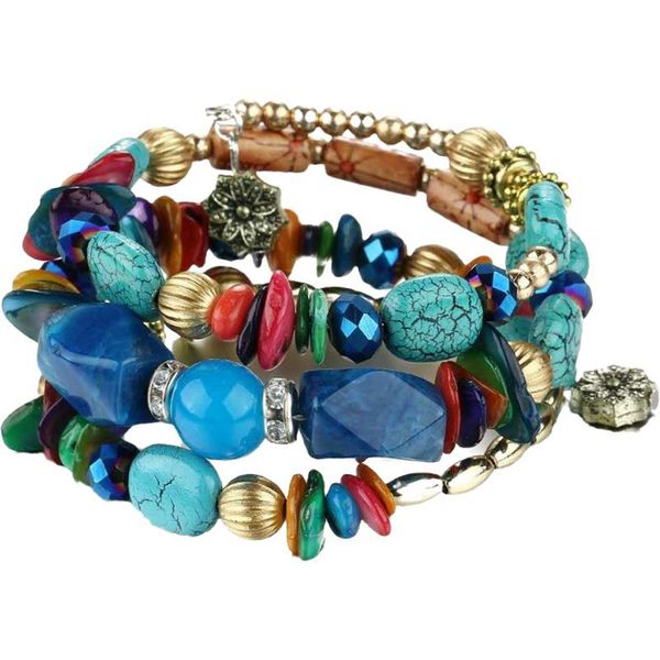 bohemian exaggerated bracelet vintage crystal turquoise agate bead multi-layer winding bracelet femaledio chan contact, Silver
bohemian exaggerated bracelet vintage crystal turquoise agate bead multi-layer winding bracelet femaledio chan contact, Silver