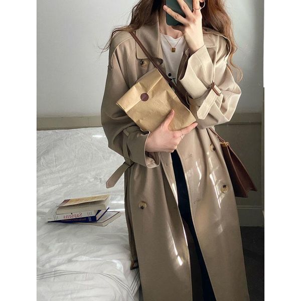 women's trench coats khaki women windbreaker female spring and autumn 2021 korean medium long coat small early, Tan;black
women's trench coats khaki women windbreaker female spring and autumn 2021 korean medium long coat small early, Tan;black