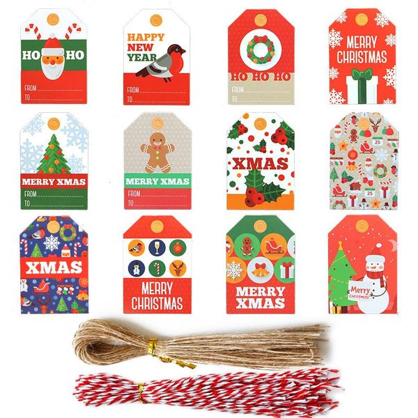 48/96pcs merry christmas diy kraft tags labels gift wrapping paper hang santa claus cards with rope xmas party supplies wrap
48/96pcs merry christmas diy kraft tags labels gift wrapping paper hang santa claus cards with rope xmas party supplies wrap