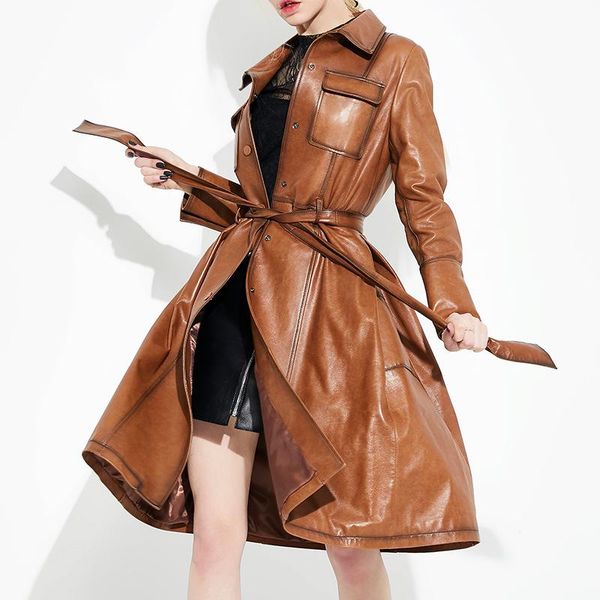 women's leather & faux 2021 female long trench coat import sheepskin spring autumn real genuine jacket for women ladies olcommuting, Black
women's leather & faux 2021 female long trench coat import sheepskin spring autumn real genuine jacket for women ladies olcommuting, Black
