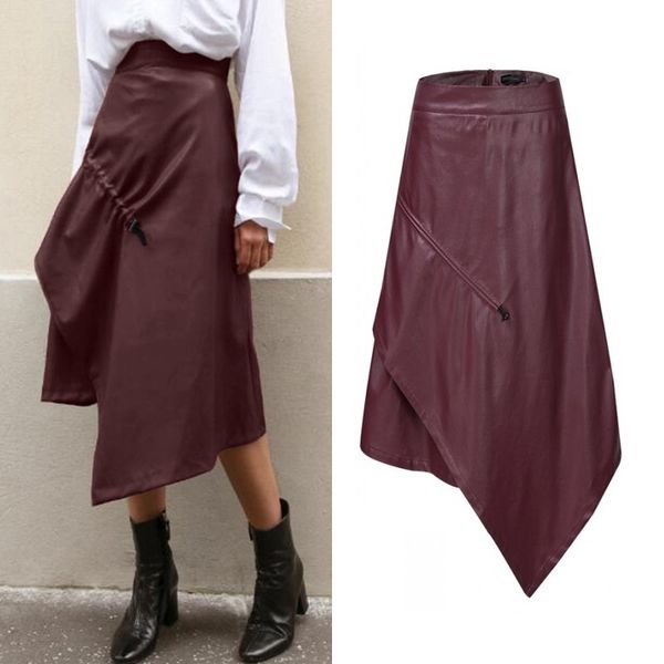 skirt women's pu leather vestidos elegant asymmetrical skirts casual high waist midi sundress female zip robe skirt oversized, Black
skirt women's pu leather vestidos elegant asymmetrical skirts casual high waist midi sundress female zip robe skirt oversized, Black