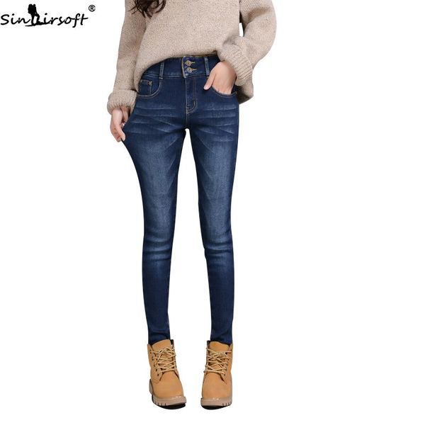 women's jeans large size double buckle fashion casual plus velvet woman winter thickening high waist elastic tight pencil pants women, Blue
women's jeans large size double buckle fashion casual plus velvet woman winter thickening high waist elastic tight pencil pants women, Blue