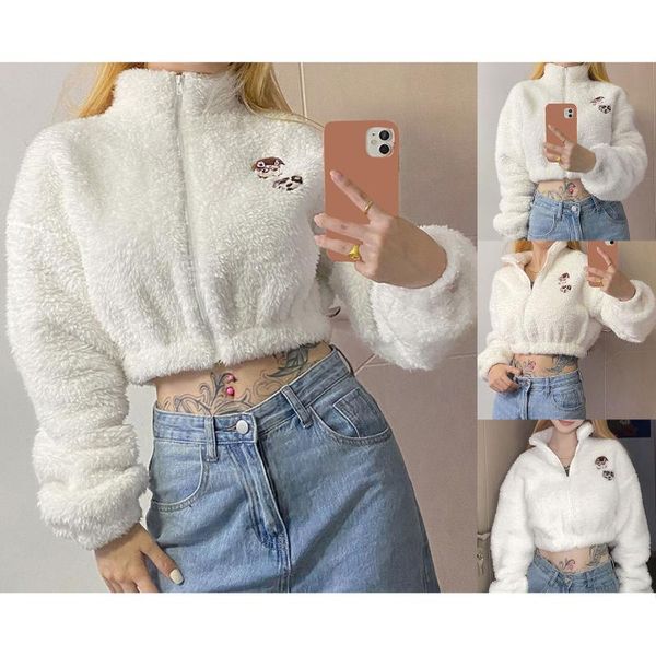 women's jackets girls lapel zipper midriff-baring cardigan autumn ladies cartoon animal pattern long sleeve fluffy casual outwear, Black;brown
women's jackets girls lapel zipper midriff-baring cardigan autumn ladies cartoon animal pattern long sleeve fluffy casual outwear, Black;brown