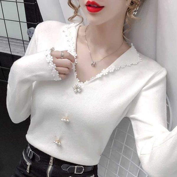 autumn long sleeve women sweater sweaters for women beading v-neck knitted sweater women pullover womens sweaters d841 210602, White;black
autumn long sleeve women sweater sweaters for women beading v-neck knitted sweater women pullover womens sweaters d841 210602, White;black