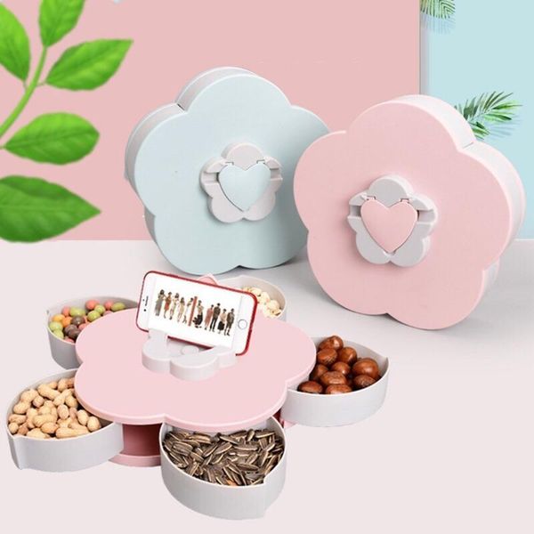 2-layer rotating petal candy box plastic snack tray case nut storage rotation dried fruit plate wedding gift home organizer bottles & jars
2-layer rotating petal candy box plastic snack tray case nut storage rotation dried fruit plate wedding gift home organizer bottles & jars