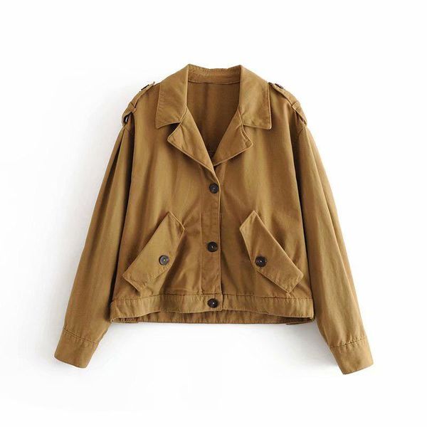 women's jackets obrix casual streetwear female jacket v-neck full sleeve epaulets pockets buttons for women, Black;brown
women's jackets obrix casual streetwear female jacket v-neck full sleeve epaulets pockets buttons for women, Black;brown