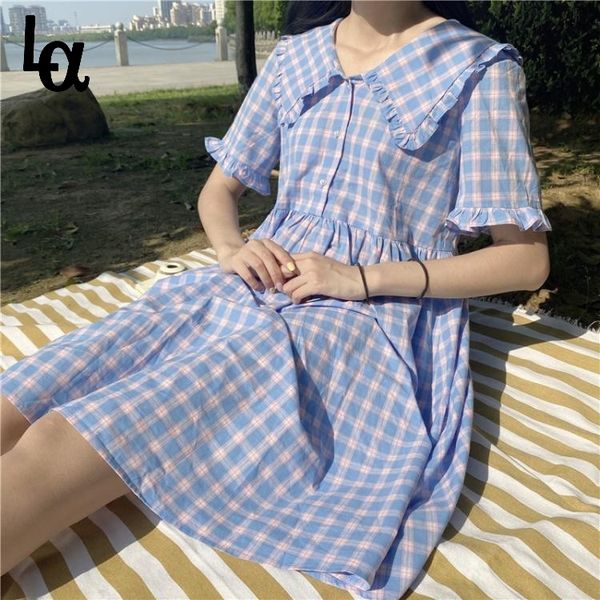 japanese summer women lolita dress peter pan collar plaid loose short sleeve preppy style cute kawaii girl's 210519, Black;gray
japanese summer women lolita dress peter pan collar plaid loose short sleeve preppy style cute kawaii girl's 210519, Black;gray
