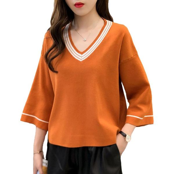 women's sweaters autumn sweet flare sleeve sweater v-neck 3/4 knitted slim thin korea style female jumper loose pull femme cm745, White;black
women's sweaters autumn sweet flare sleeve sweater v-neck 3/4 knitted slim thin korea style female jumper loose pull femme cm745, White;black