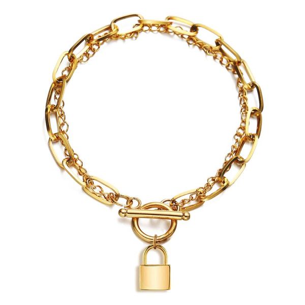 charm bracelets multilayer chain stainless steel lock bracelet for women men ot buckle toggle jewelry gifts, Golden;silver
charm bracelets multilayer chain stainless steel lock bracelet for women men ot buckle toggle jewelry gifts, Golden;silver