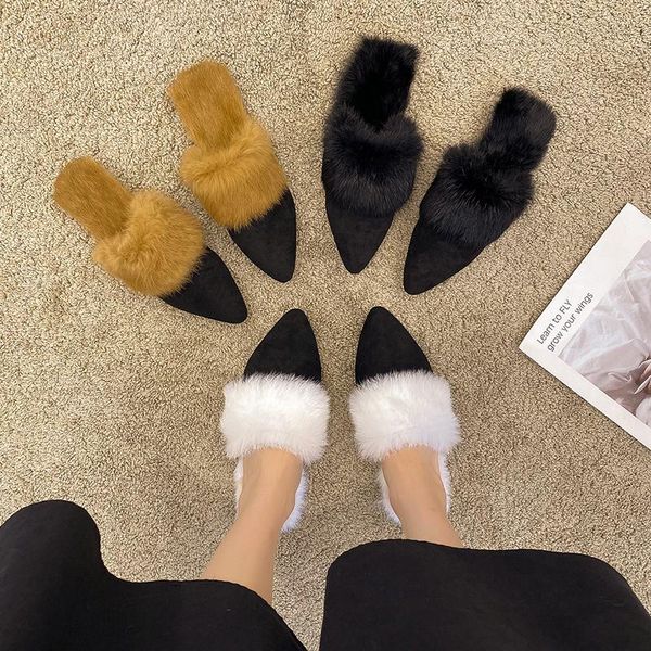 slippers low shoes woman 2021 loafers cover toe casual flock fur flip flops pantofle luxury plush flat soft pointed fabric r, Black
slippers low shoes woman 2021 loafers cover toe casual flock fur flip flops pantofle luxury plush flat soft pointed fabric r, Black